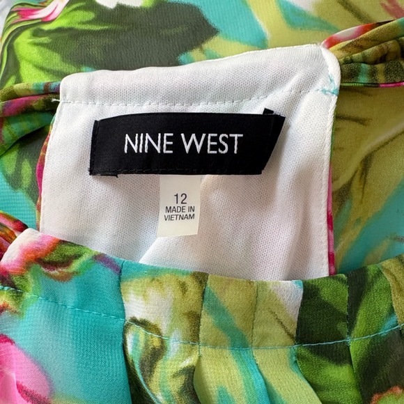 NWT Nine West Tropical Floral Halter Maxi Dress Womens Size 12 - Picture 9 of 12